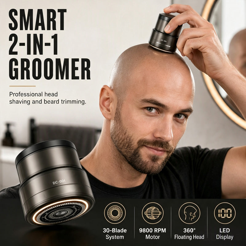 🔥Last Day Promotion 40% OFF   2-in-1 intelligent Electric Shaver for Bald Heads and Beard Trimmer with Digital Display