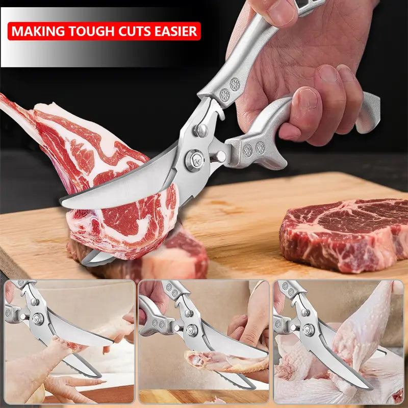✂️ BUY 1 GET 1 FREE Today!!🔥  Heavy-Duty Stainless Steel Kitchen Shears with Safety Lock & Non-Slip Grip
