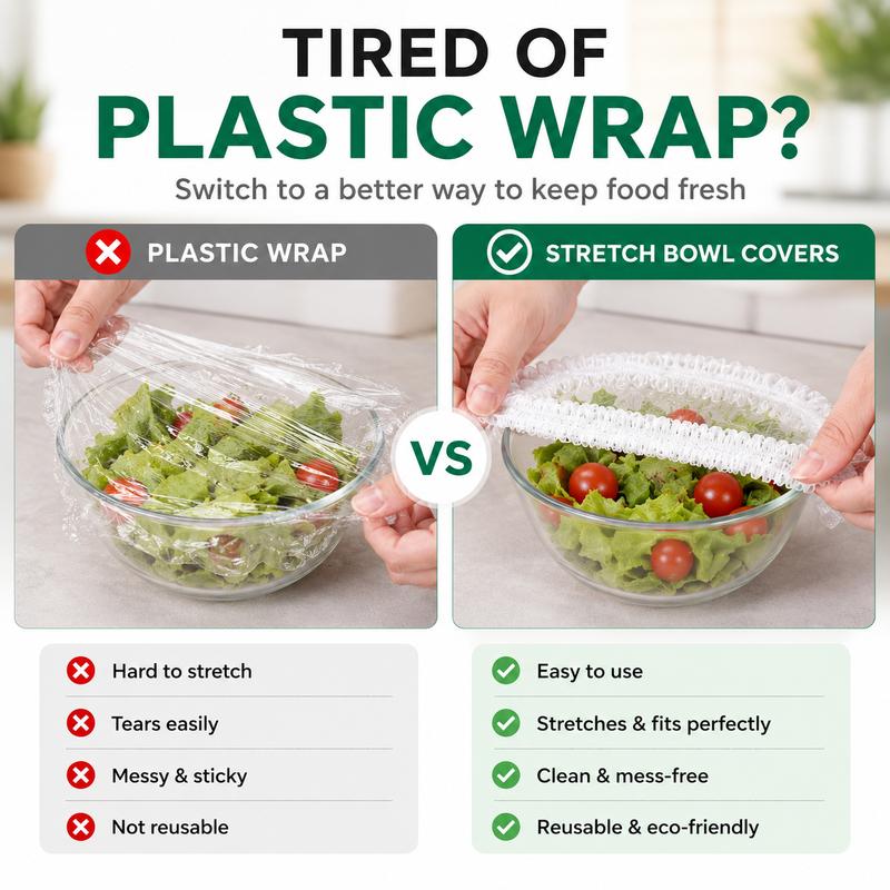 🌸BUY 1 GET 1 FREE Today!!💗  100PCS Disposable Stretch Food Covers, Elastic Kitchen Bowl & Plate Lids, Plastic Wrap Alternative for Food Storage & Leftovers Preservation