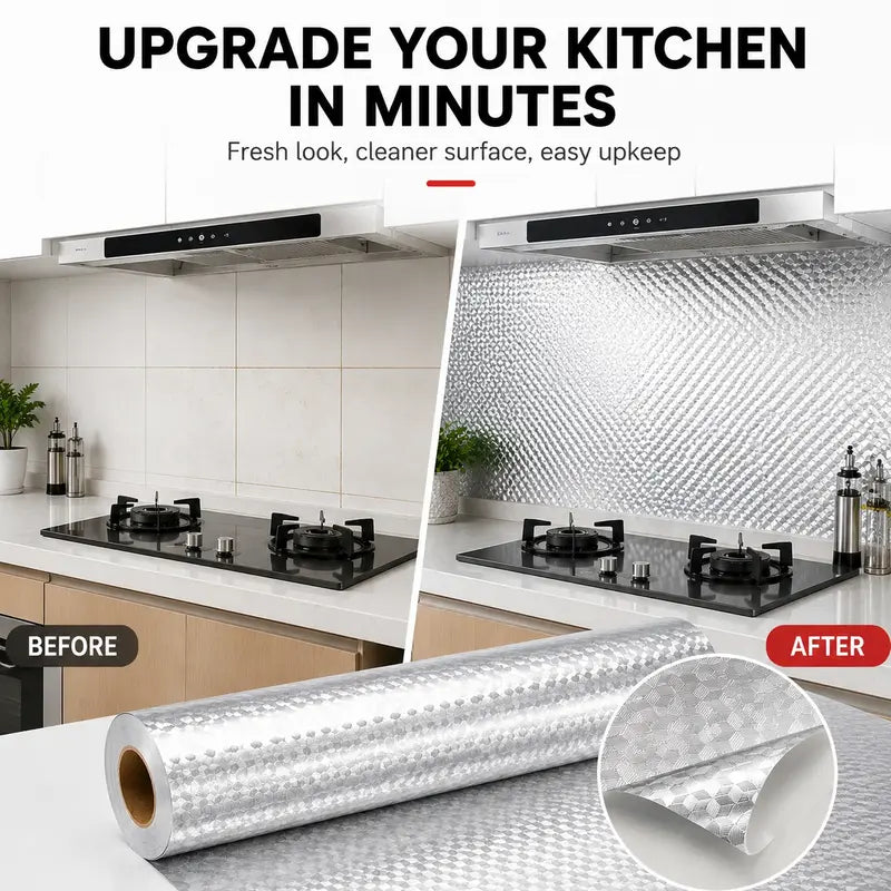 🌸BUY 1 GET 1 FREE Today!!💗 Heat-Resistant Peel & Stick Aluminum Foil Wallpaper