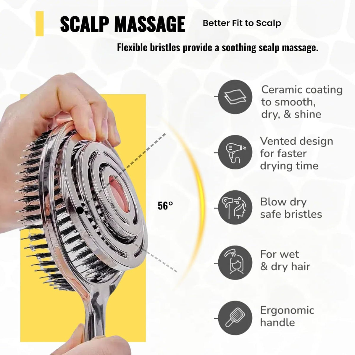 🔥Last Day Promotion 50% OFF | Anti-Static Hollow Round Bristle Brush - Massaging Design for Enhanced Volume 💆
