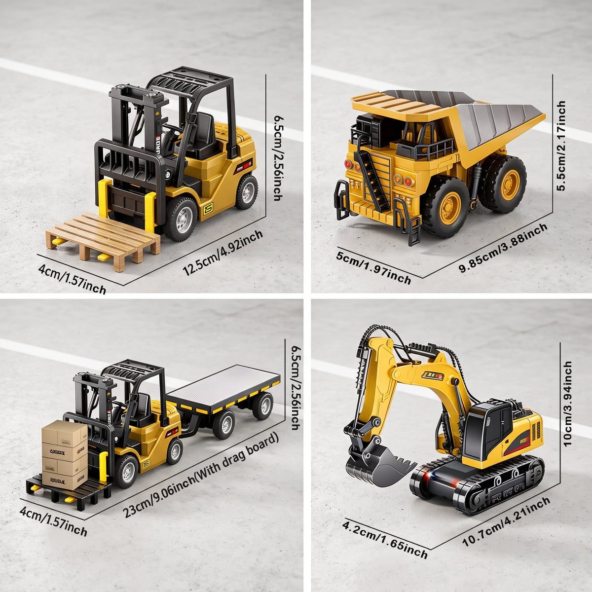 🏆2026 HOT SALE⚡ 10K+ SOLD! 🏆Desktop Mini Dieel Remote Control Forklift Crane Model Toy