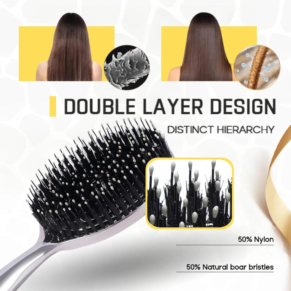 🔥Last Day Promotion 50% OFF | Anti-Static Hollow Round Bristle Brush - Massaging Design for Enhanced Volume 💆