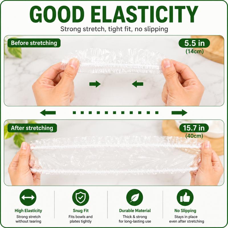🌸BUY 1 GET 1 FREE Today!!💗  100PCS Disposable Stretch Food Covers, Elastic Kitchen Bowl & Plate Lids, Plastic Wrap Alternative for Food Storage & Leftovers Preservation