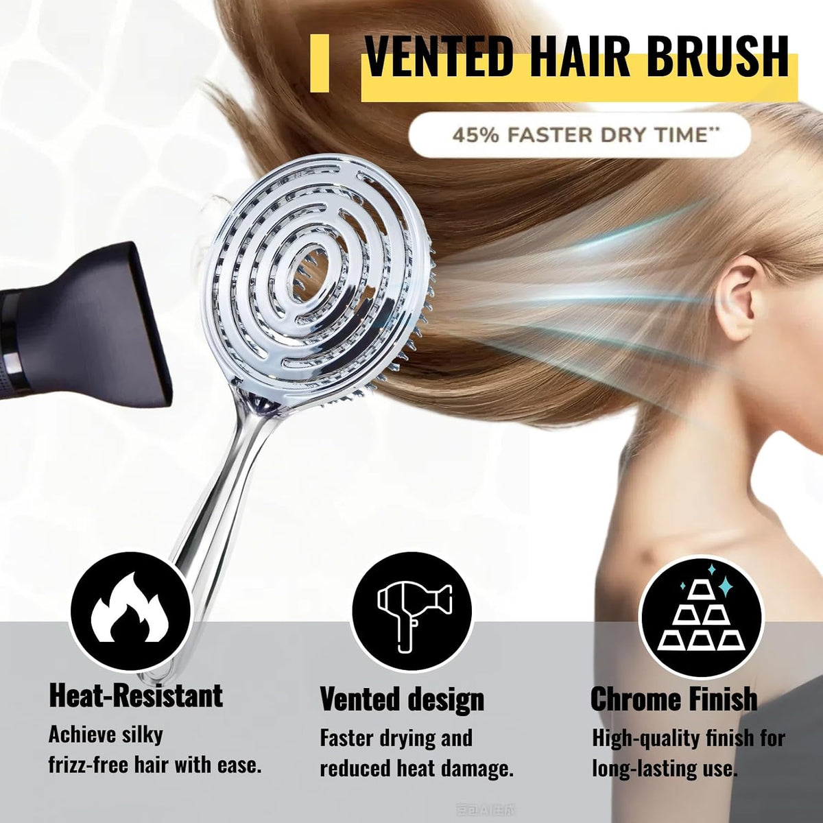 🔥Last Day Promotion 50% OFF | Anti-Static Hollow Round Bristle Brush - Massaging Design for Enhanced Volume 💆