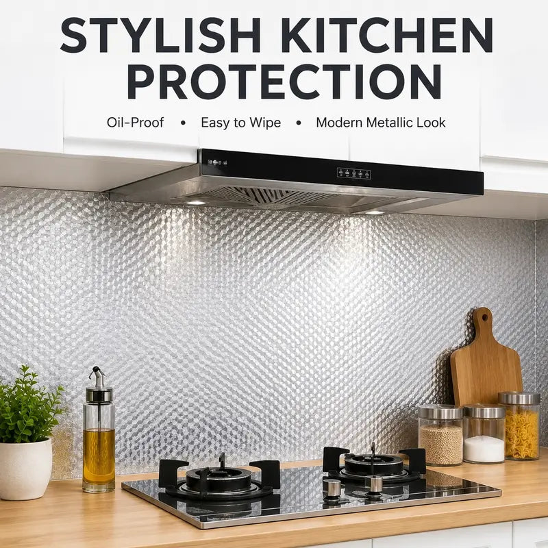 🌸BUY 1 GET 1 FREE Today!!💗 Heat-Resistant Peel & Stick Aluminum Foil Wallpaper