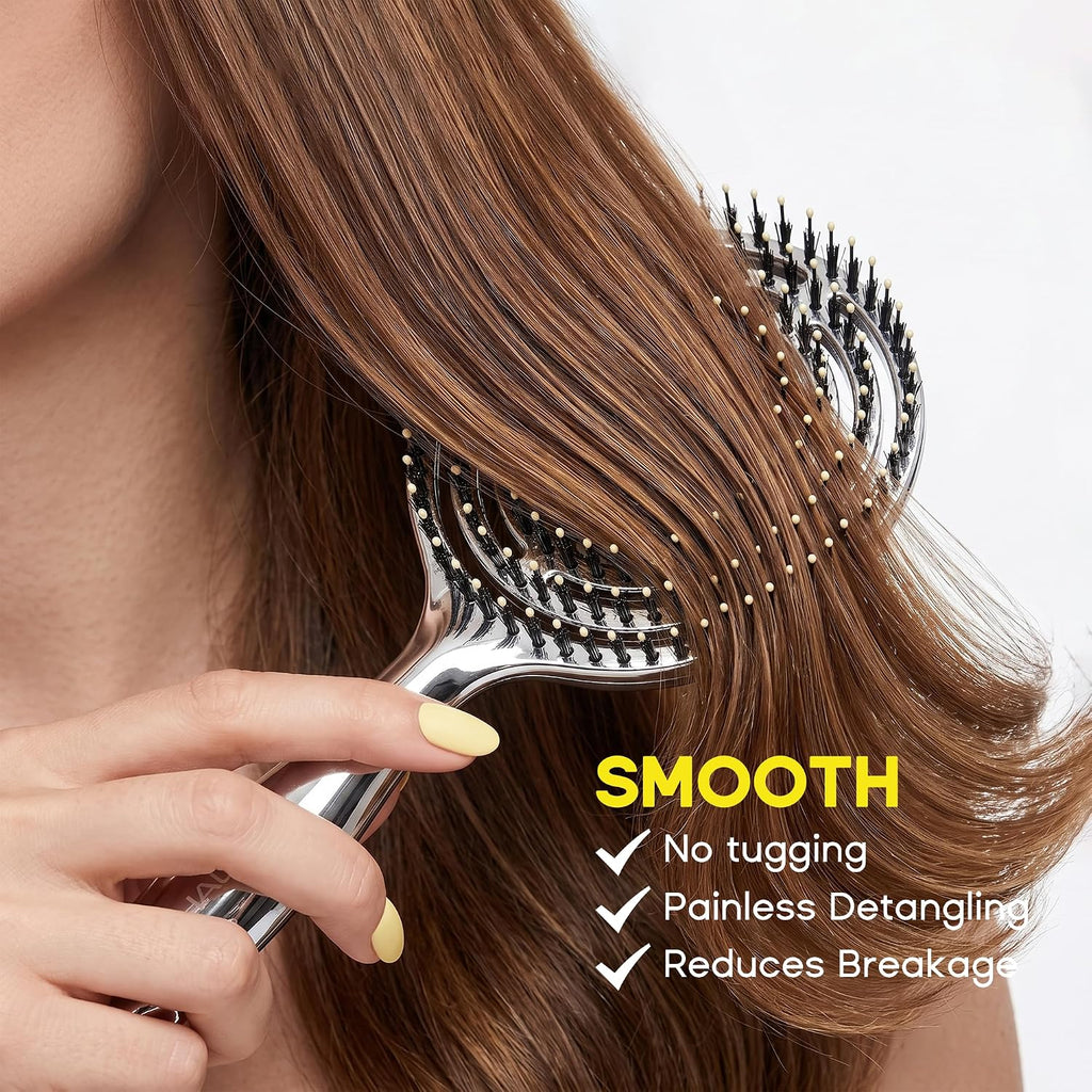 🔥Last Day Promotion 50% OFF | Anti-Static Hollow Round Bristle Brush - Massaging Design for Enhanced Volume 💆