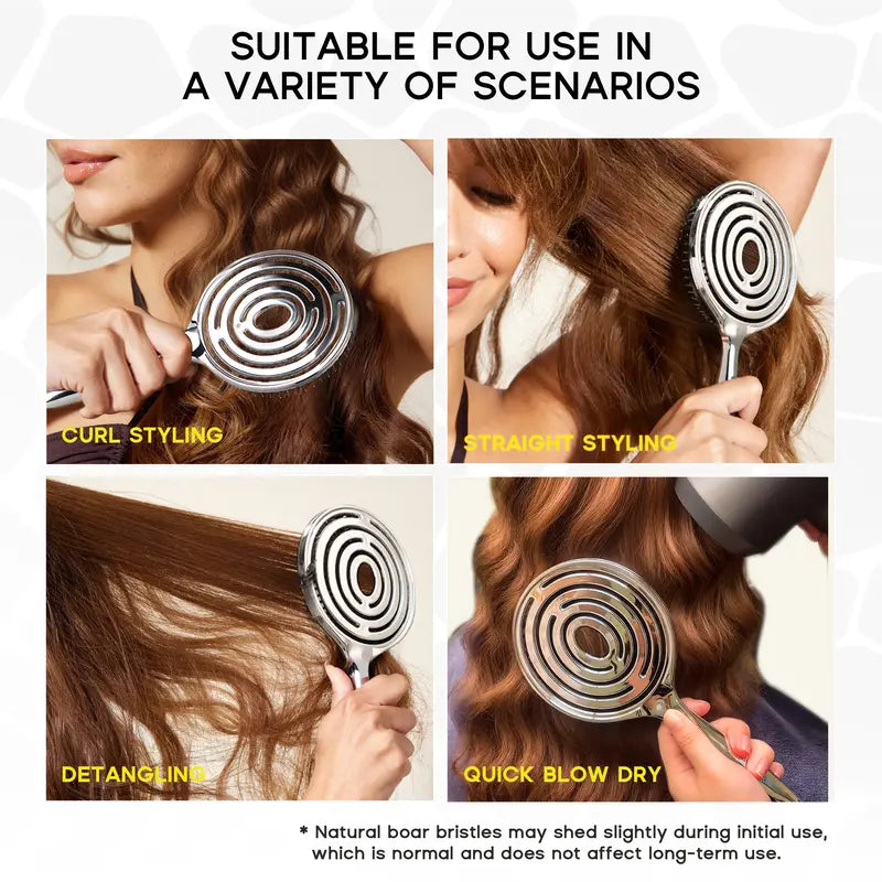 🔥Last Day Promotion 50% OFF | Anti-Static Hollow Round Bristle Brush - Massaging Design for Enhanced Volume 💆