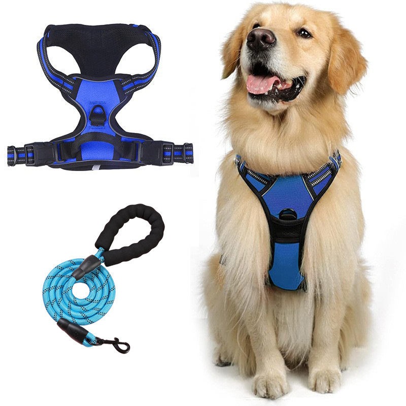🐕 50% OFF! 🦺 Anti-pull harness – Reflective, breathable & with two leash attachments 🌿
