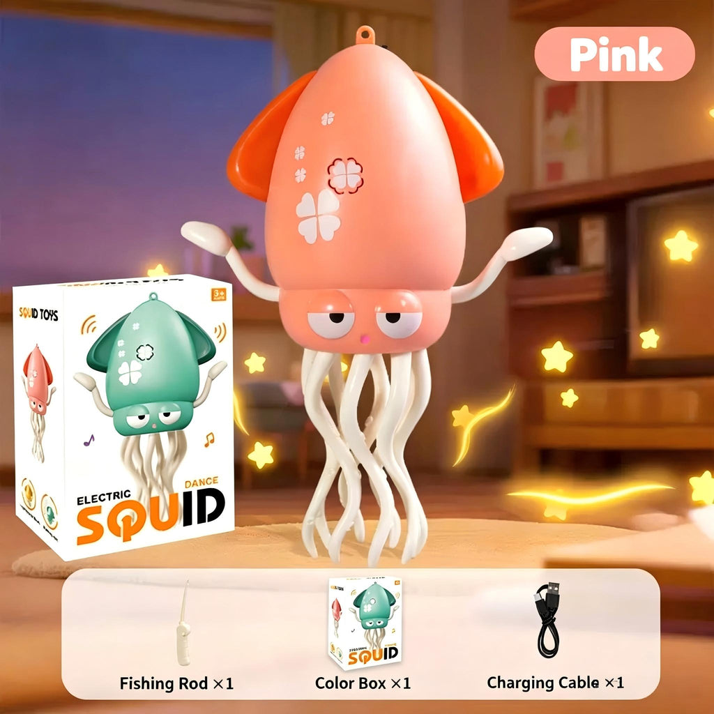 🔥LAST DAY SALE ONLY!! ✨ Dancing Squid Toy,Musical Tummy Time Crawling Toy with LED Lights